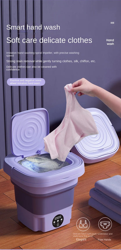 8L Portable Small Foldable Washing Machine with Spin Dryer