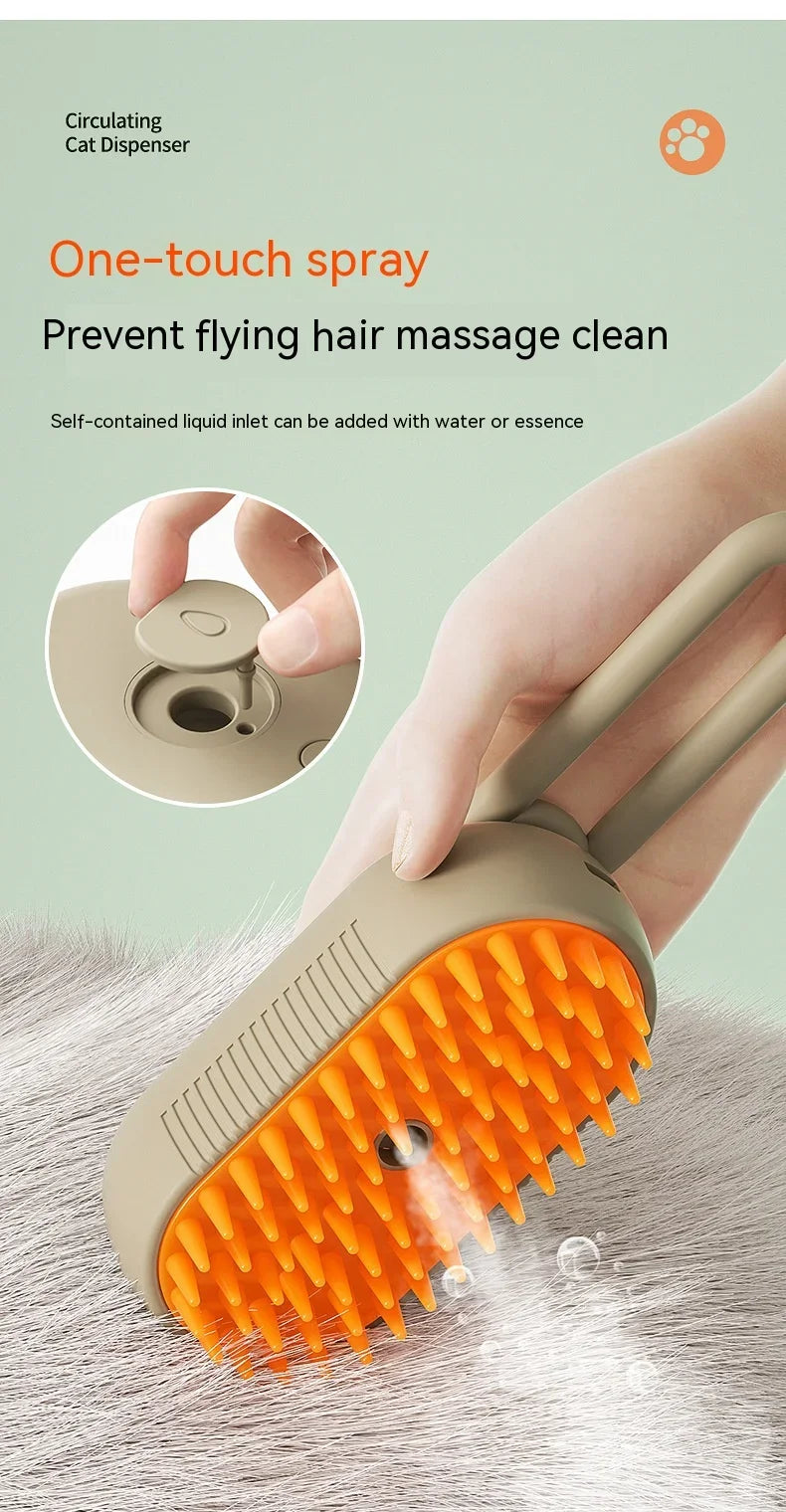 3 in 1 Pet Electric Steam Brush