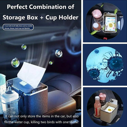 Car Armrest Organizer & Drink Holder